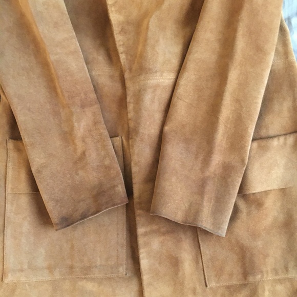 Frame Suede Leather Maxi Long Trench Coat Jacket Le Duster Tan Camel Size XS S - Picture 17 of 17